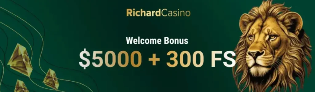 Richard Online Casino Welcome Pack - banner with offer